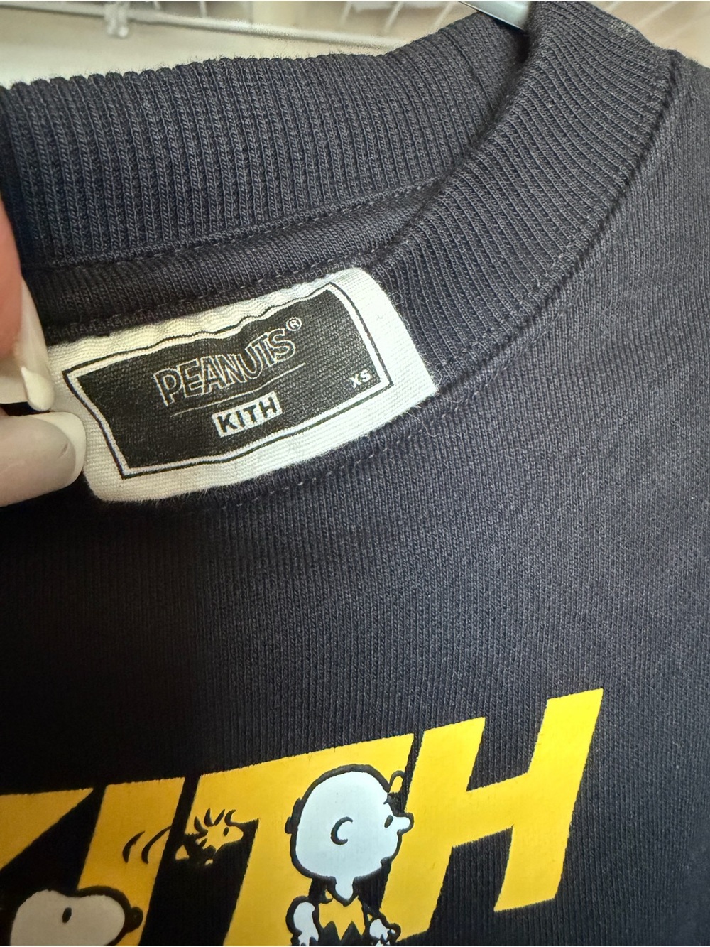 Kith Black Sweatshirt with Yellow Peanuts Logo - Picture 2 of 2